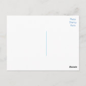 サンキューウォーターカラーフローラリースブルーポストカード ポストカード (裏面)