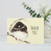 サンキューウォーターカラーフワフワ鳥自然アート サンキューカード (スタンド正面)