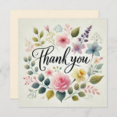 サンキューウォーターカラープリントデザイン 招待状 (正面/裏面)