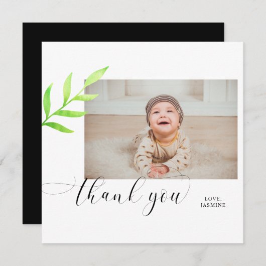 サンキューウォーターカラーベビーエレガントスワッシュシンプル (正面/裏面)