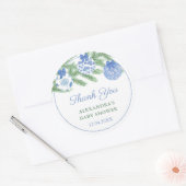 サンキューウォーターカラーホリデーズボーブルシャワーのお願い ラウンドシール (封筒)