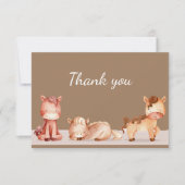 サンキューウォーターカラーホースファーム動物 サンキューカード (正面)