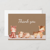 サンキューウォーターカラーホースファーム動物 サンキューカード (正面/裏面)