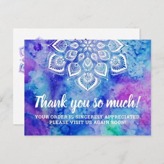 サンキューウォーターカラーマンダラメタフィシカルYoga ポストカード (正面/裏面)