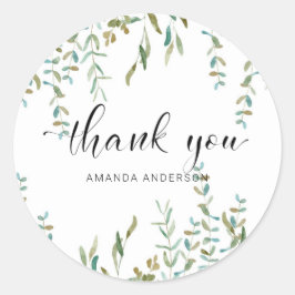 サンキューウォーターカラーユーカリ ラウンドシール