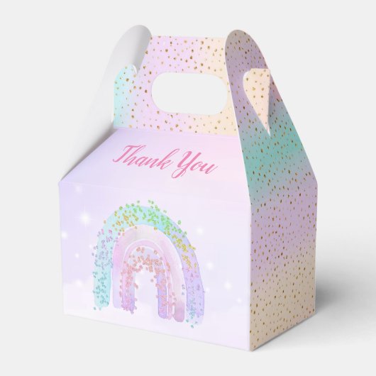 サンキューウォーターカラーレインボーベビーシャワー誕生日 フェイバーボックス (裏面サイド)