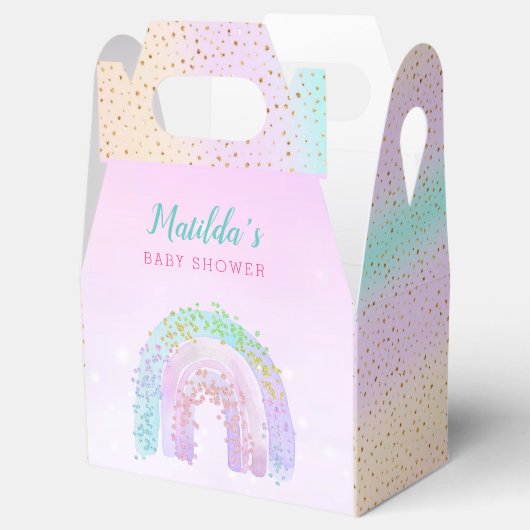 サンキューウォーターカラーレインボーベビーシャワー誕生日 フェイバーボックス (オープン)