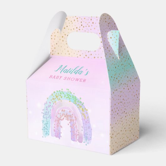サンキューウォーターカラーレインボーベビーシャワー誕生日 フェイバーボックス (正面サイド)