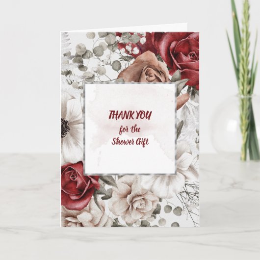 サンキューウォーターカラーレッドとタンバラ サンキューカード (正面)