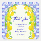 サンキューウォーターカラーレモンズポジターノアマルフィタイル スクエアシール (正面)