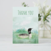 サンキューウォーターカラー共通のルーンバード自然アート サンキューカード (スタンド正面)