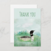 サンキューウォーターカラー共通のルーンバード自然アート サンキューカード (正面/裏面)
