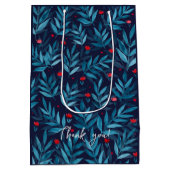 サンキューウォーターカラー夜の庭 – ターコイズ ミディアムペーパーバッグ (裏面)