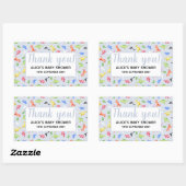 サンキューウォーターカラー恐竜パターン赤ちゃんシャワー 長方形シール (シート)