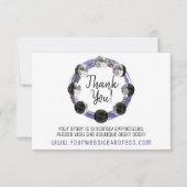 サンキューウォーターカラー満月の月のサイクルカード 招待状 (正面)