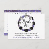 サンキューウォーターカラー満月の月のサイクルカード 招待状 (正面/裏面)