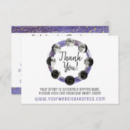 サンキューウォーターカラー満月の月のサイクルカード 招待状