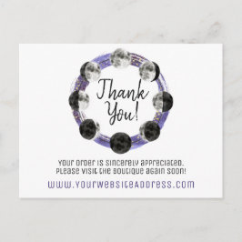 サンキューウォーターカラー満月の月のサイクルナイト ポストカード