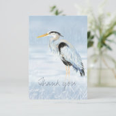 サンキューウォーターカラー素晴らしブルーヘロンバード自然 サンキューカード (スタンド正面)