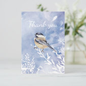 サンキューウォーターカラー《鳥》アメリカゴガラ冬鳥 サンキューカード (スタンド正面)