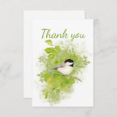 サンキューウォーターカラー《鳥》アメリカゴガラ鳥空白の内側 サンキューカード (正面/裏面)