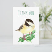 サンキューウォーターカラー《鳥》アメリカゴガラ鳥自然アート サンキューカード (スタンド正面)
