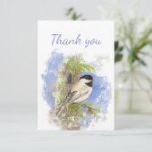 サンキューウォーターカラー《鳥》アメリカゴガラ鳥野生動物アート サンキューカード (スタンド正面)