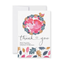 サンキューウッドランド眠るキツネの鳥と葉