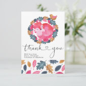 サンキューウッドランド眠るキツネの鳥と葉 サンキューカード (スタンド正面)