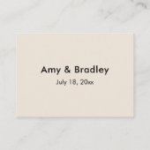 サンキューエレガントタイポグラフィクリーム結婚式の引き出物 エンクロージャーカード (裏面)