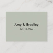 サンキューエレガントタイポグラフィセージ結婚式の引き出物 エンクロージャーカード (裏面)