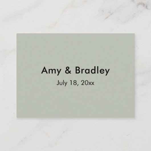 サンキューエレガントタイポグラフィセージ結婚式の引き出物 エンクロージャーカード (裏面)