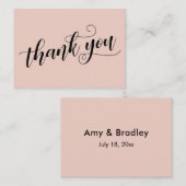 サンキューエレガントタイポグラフィ赤面結婚式の引き出物 エンクロージャーカード (正面/裏面)