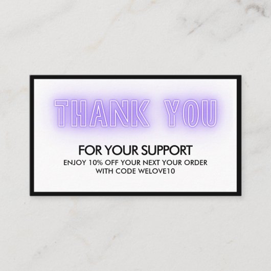 サンキューエレガントネオントレンディーInstagram 名刺 (正面)