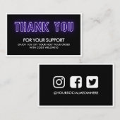 サンキューエレガントネオントレンディーInstagram 名刺 (正面/裏面)