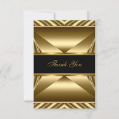 サンキューエレガント30th誕生日エキゾチックなリッチ金ゴールド サンキューカード (正面)