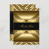 サンキューエレガント30th誕生日エキゾチックなリッチ金ゴールド サンキューカード (正面/裏面)