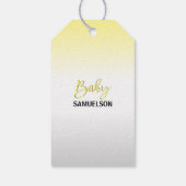 サンキューエレファントイエローグレーママ&ベビーシャワー ギフトタグ (裏面)