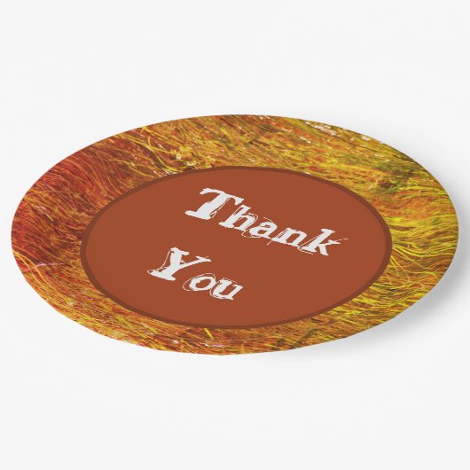 サンキューオレンジ秋の感謝の食事 ペーパープレート (アングル)