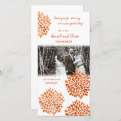 サンキューオレンジ秋秋開花結婚の写真 サンキューカード (正面/裏面)