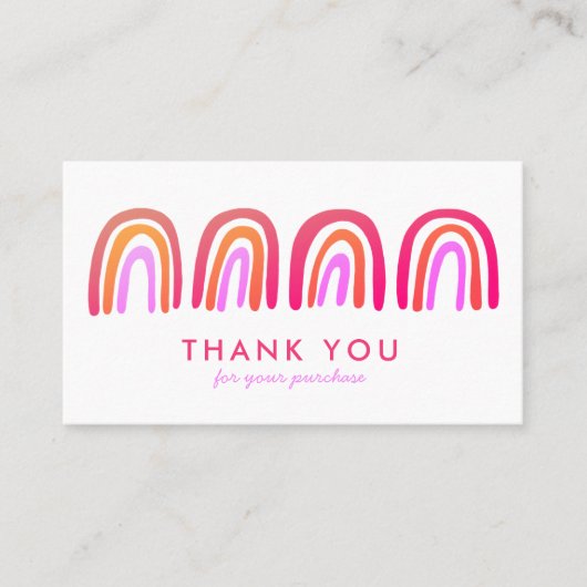 サンキューオーダーシックシンプルピンクオレンジレインボウ 名刺 (正面)