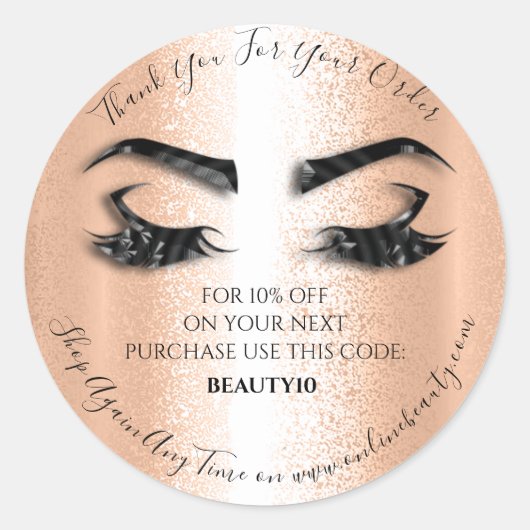 サンキューオーダーロゴ割引バララッシュブティック ラウンドシール (正面)