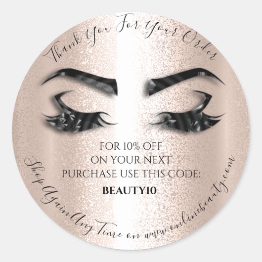 サンキューオーダーロゴ割引バララッシュブティック ラウンドシール (正面)