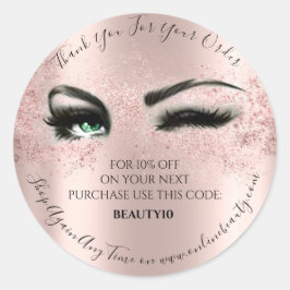 サンキューオーダーロゴ割引バラLash Studio ラウンドシール