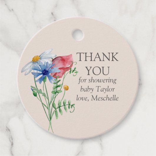 サンキューカスタムカントリーワイルドフラワー フェイバータグ (正面)