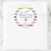 サンキューカスタムキャンディバースデーパーティーメッセージカード ラウンドシール (バッグ)