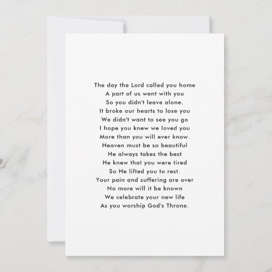 サンキューカスタムフォト葬儀悔やみや弔慰悲しい損失 サンキューカード (裏面)