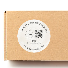 サンキューカスタム会社ロゴQRコードソーシャルメディア ラウンドシール