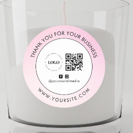 サンキューカスタム会社ロゴQRコードソーシャルメディア ラウンドシール