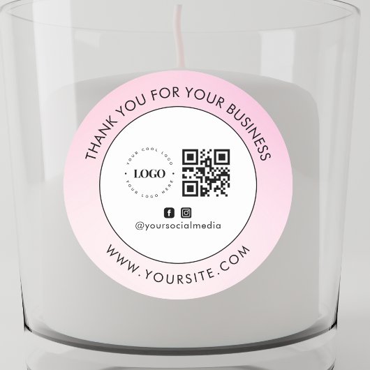 サンキューカスタム会社ロゴQRコードソーシャルメディア ラウンドシール